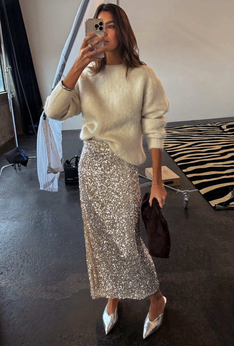 Sequin Maxi Wrap Jaspre Skirt